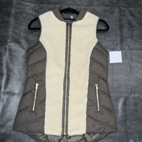 Athlete Faux Fur Puffer Vest Xs Winter Cozy Boho Cottage Core - Picture 5 of 11